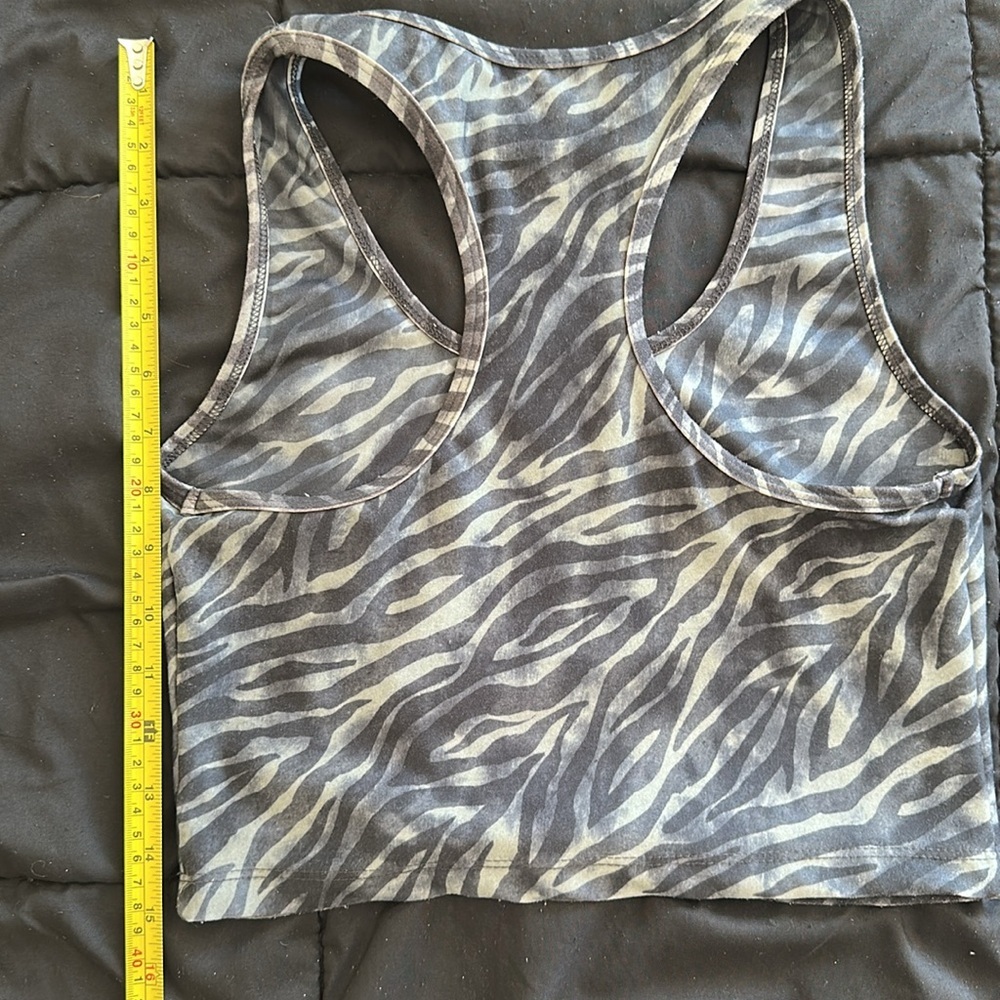 Zebra Print Racerback Women's Top - Picture 4 of 5
